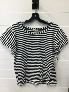 Top Ss By Jane And Delancey In Black & White, Size:Xl Wrinkle Resistant Texture Subtle Logo Placement