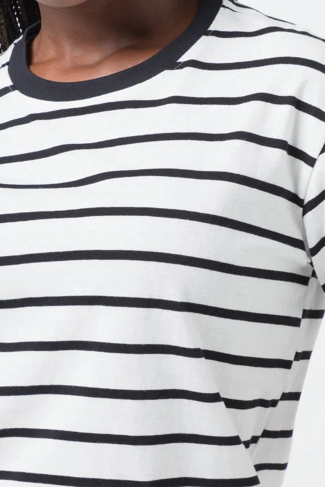 AllDayComfort Stripe Short Sleeve T-Shirt White And Black