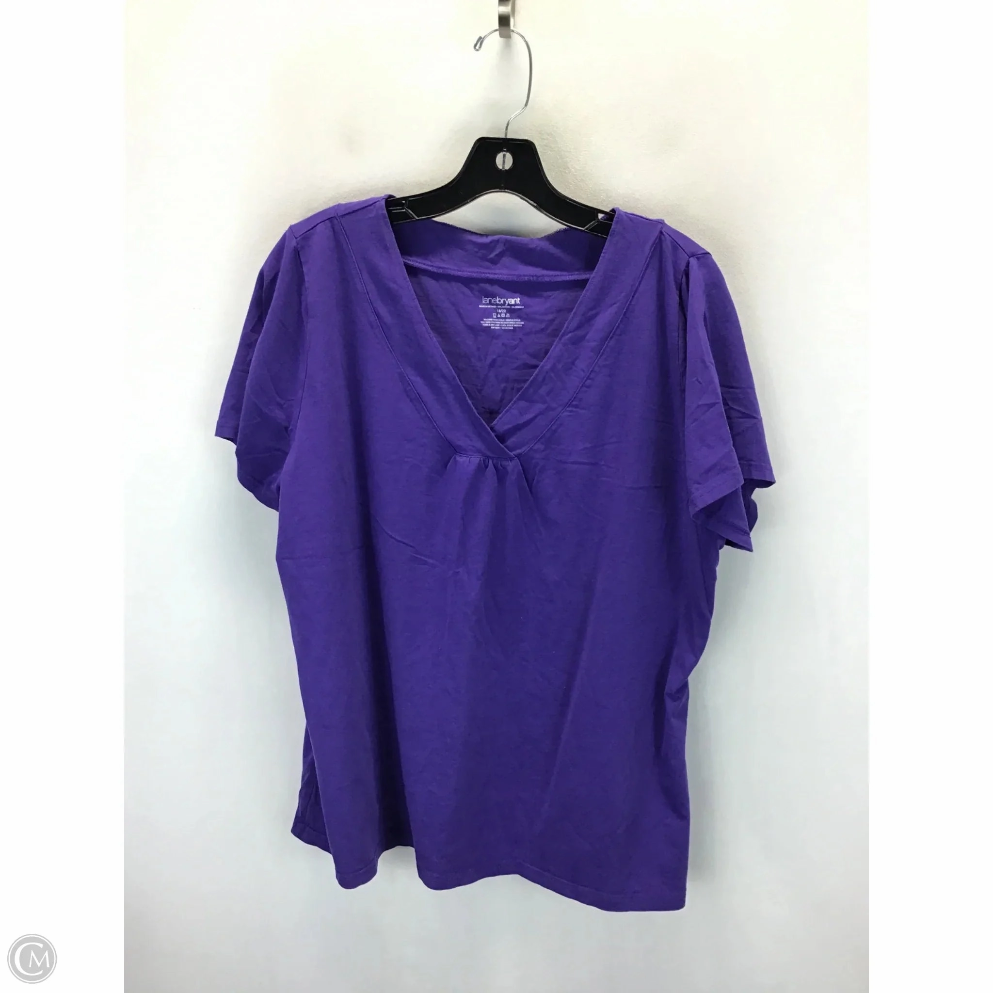 Top Short Sleeve By Lane Bryant In Purple, Size: 1x Everyday Chic