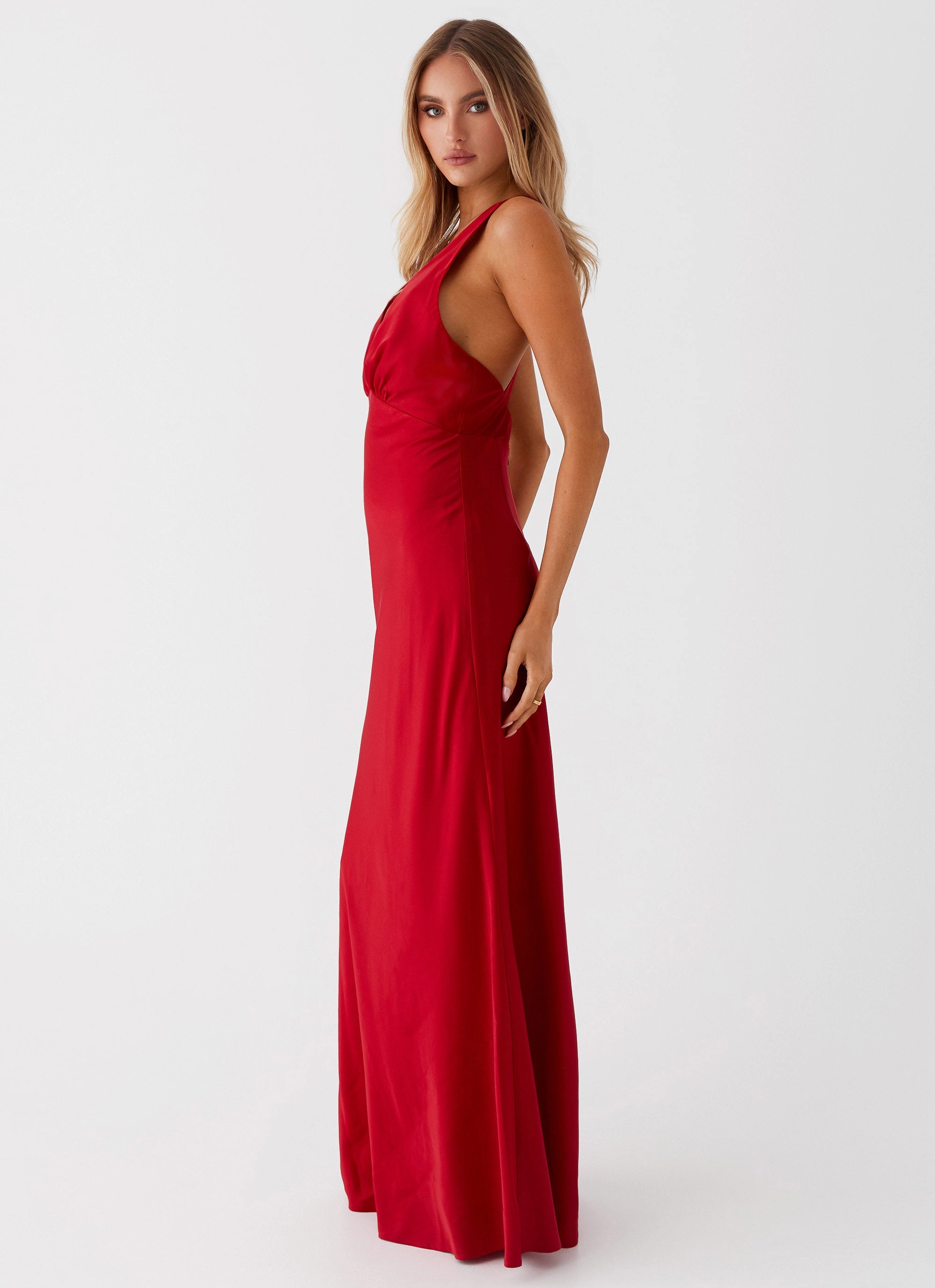 Comfy and Cozy Crisp Look Slyvia Maxi Dress - Red