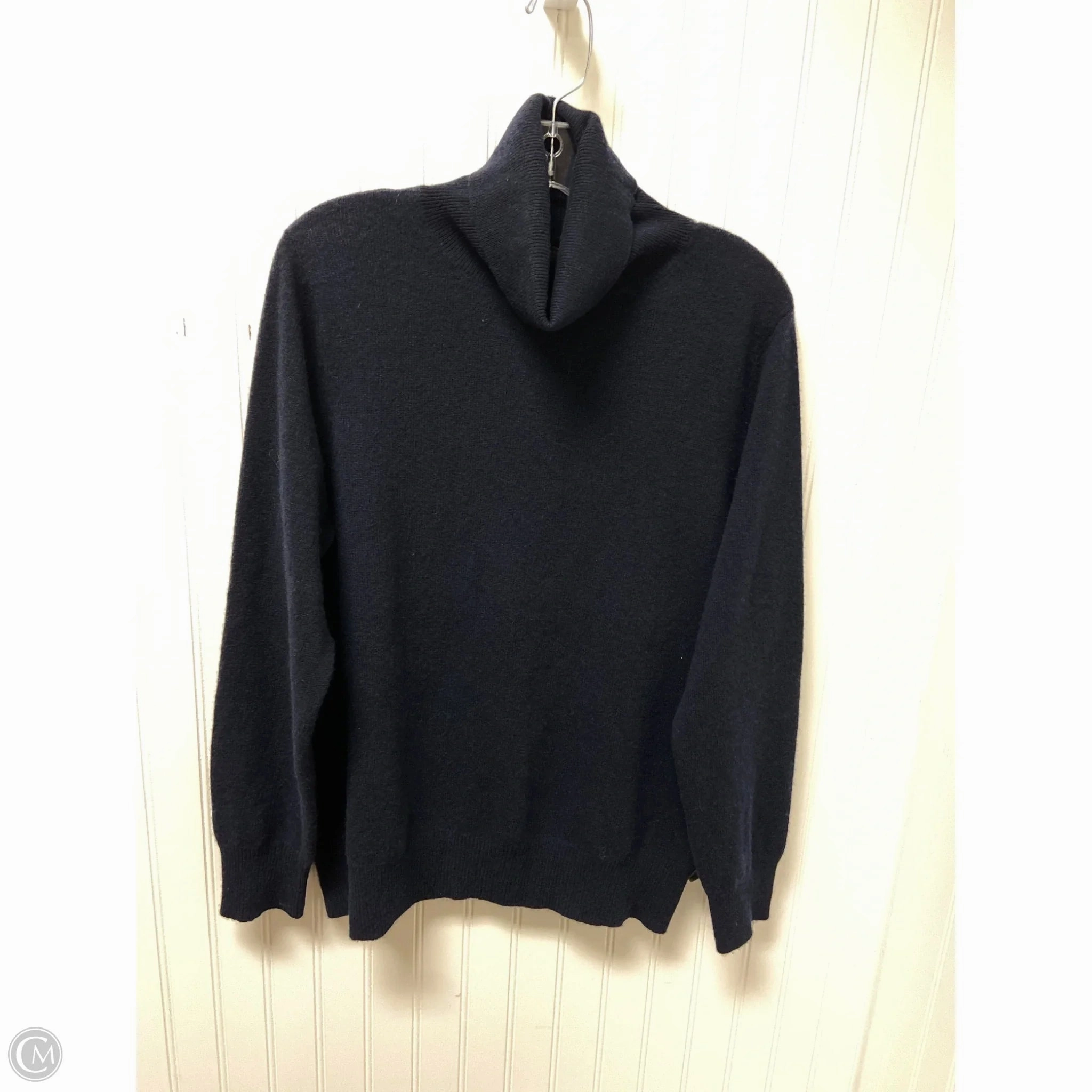 Fashion Knit Sweater Designer By Neiman Marcus In Navy, Size: 1x