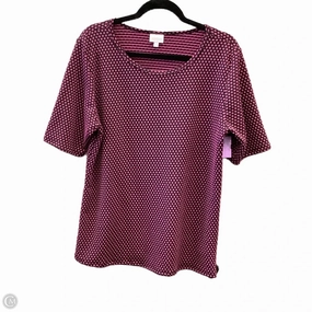 Top Short Sleeve By Lularoe In Black & Purple, Size: 3x FunctionalPockets