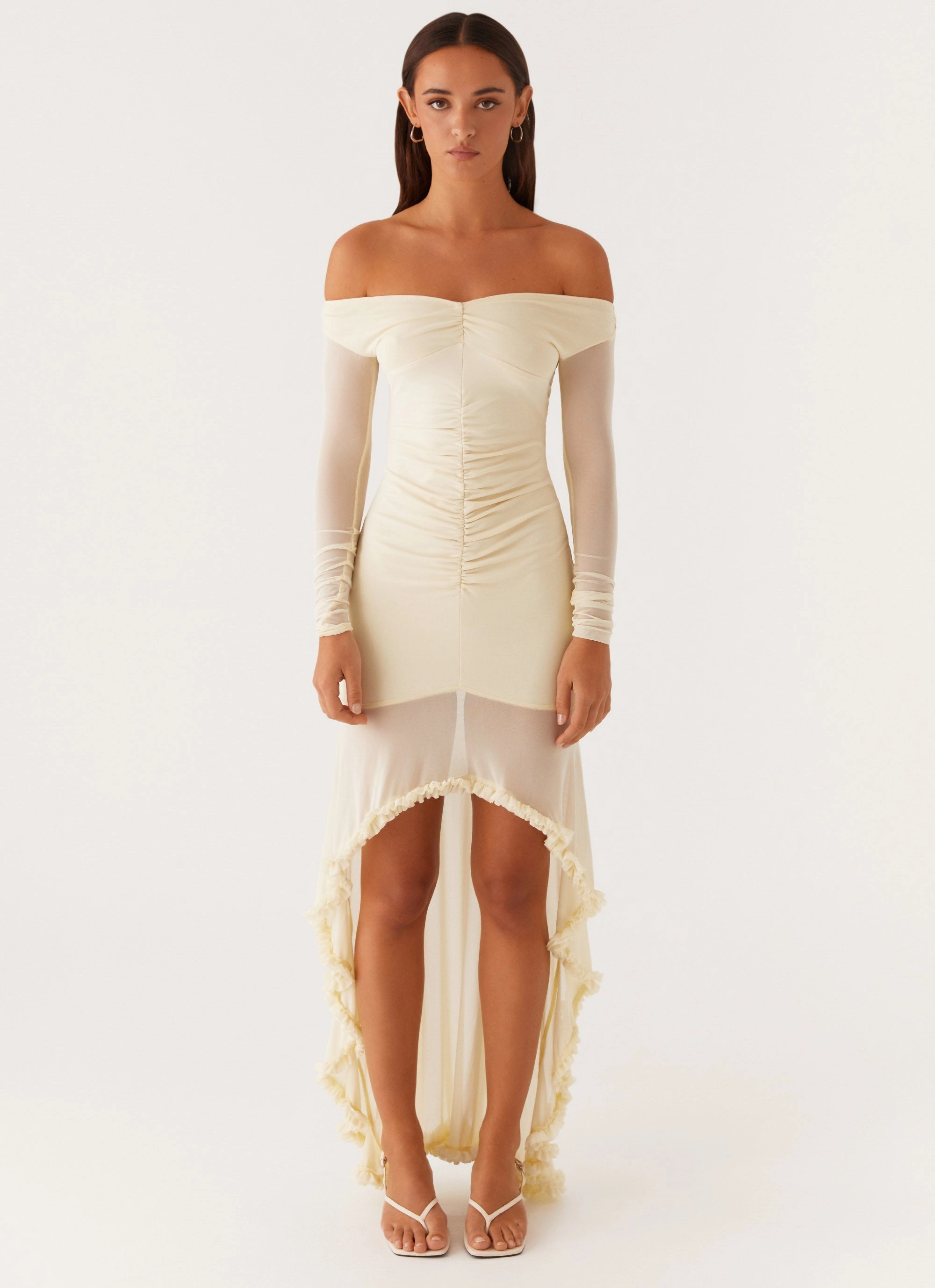 September Sun Maxi Dress - Ivory Glossy-Finish City Bright