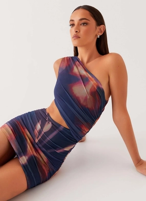 Feminine fit-and-flare silhouette Addie Mini Dress - Midnight Bloom