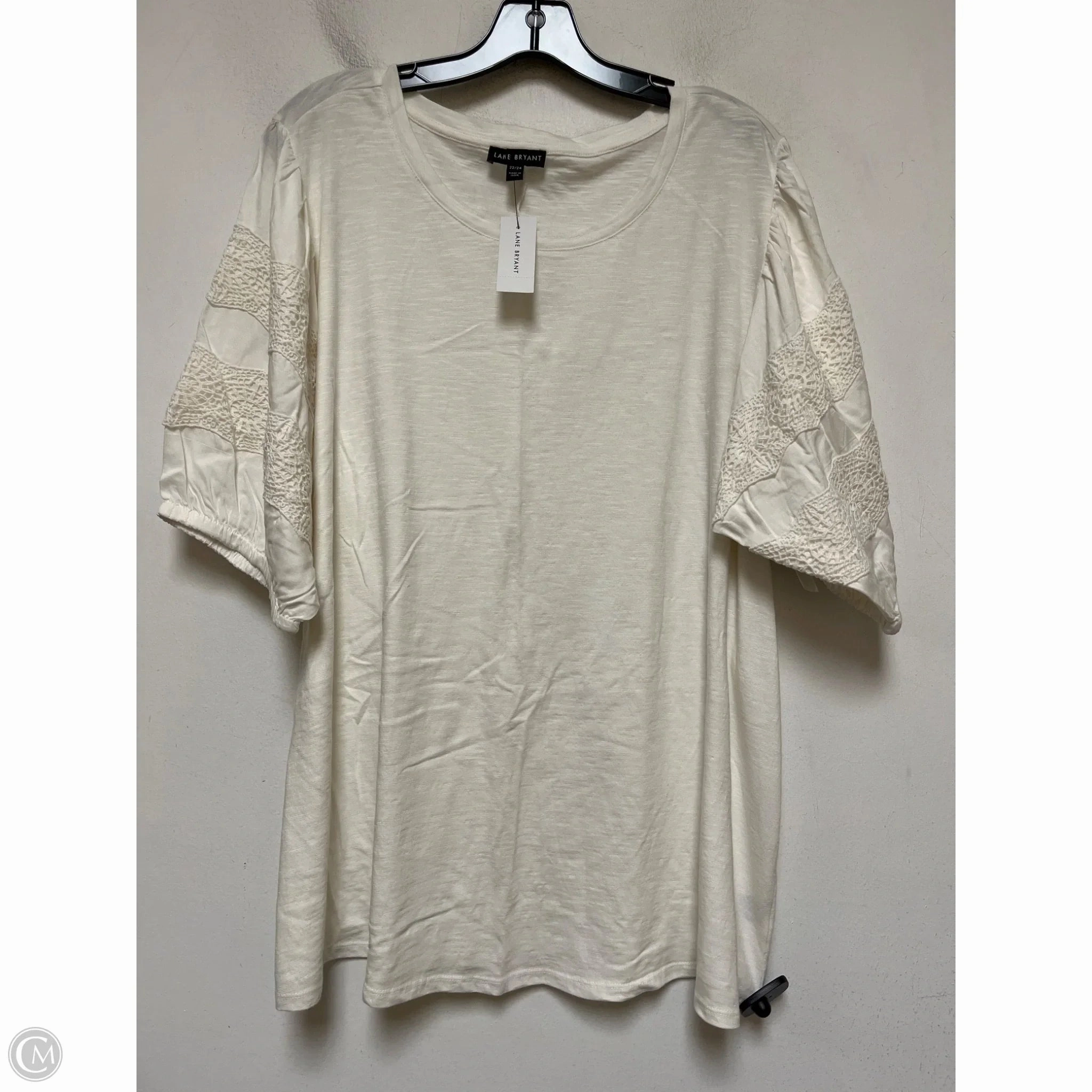 Modern Smart Top Short Sleeve Basic By Lane Bryant In White, Size: 3x