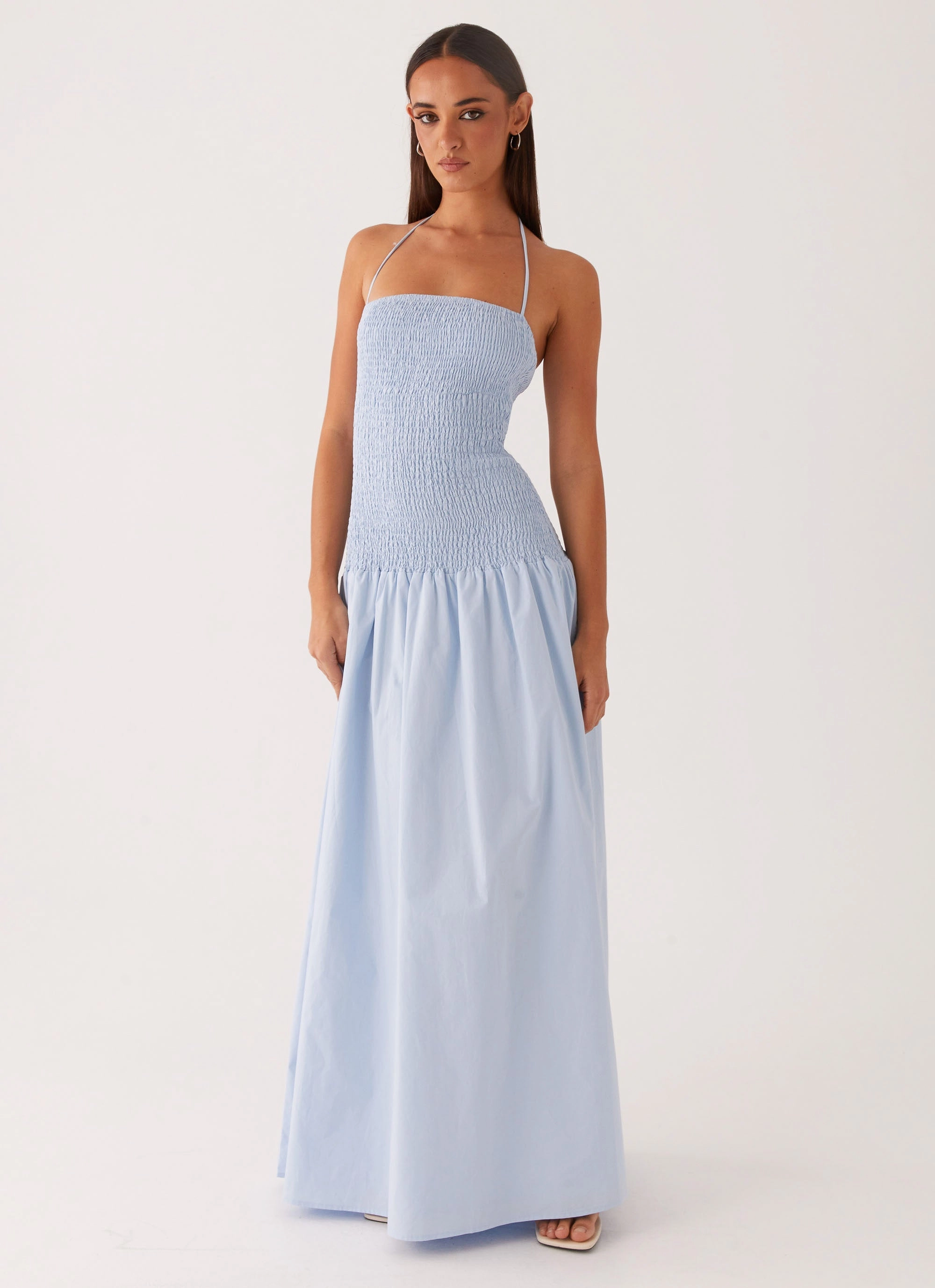 Hidden-Pocket Zahra Maxi Dress - Blue