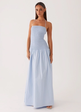 Hidden-Pocket Zahra Maxi Dress - Blue