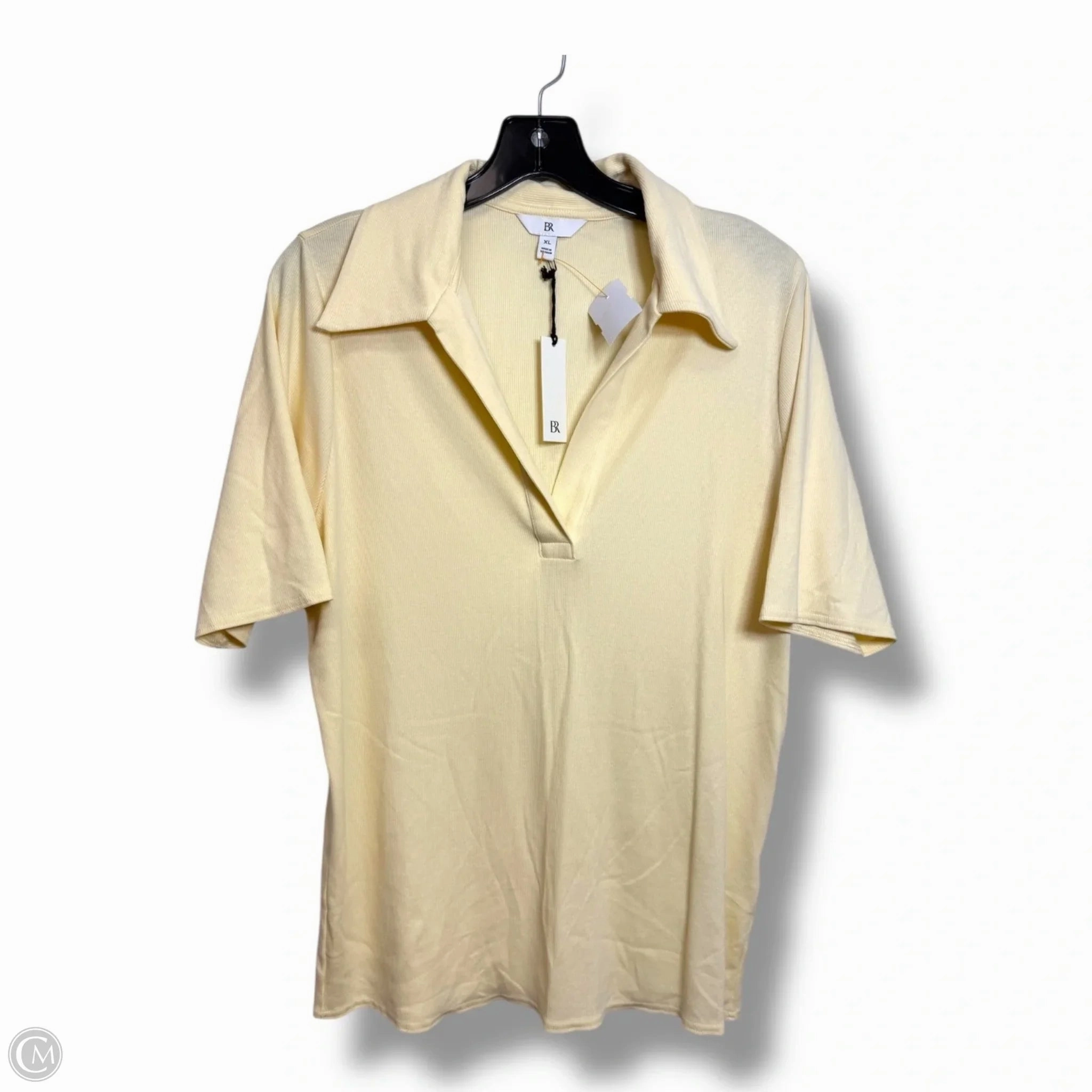 Everyday Fashion Top Short Sleeve By Banana Republic In Yellow, Size: Xl