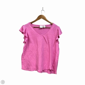 Comfort Flex Top Short Sleeve By Rachel Zoe In Pink, Size: 2x