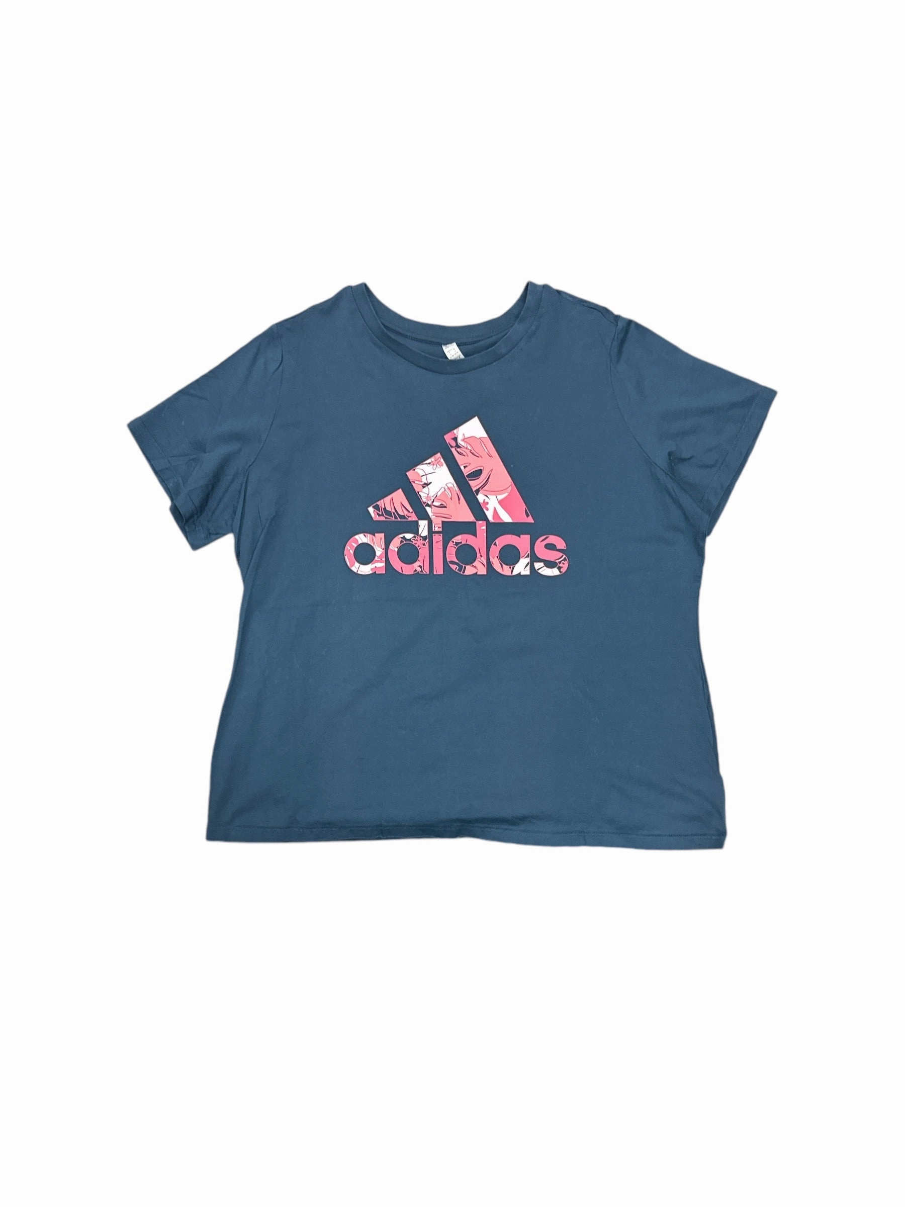 Top Short Sleeve By Adidas In Navy, Size: 3x Light Stretch