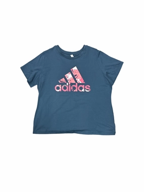 Top Short Sleeve By Adidas In Navy, Size: 3x Light Stretch