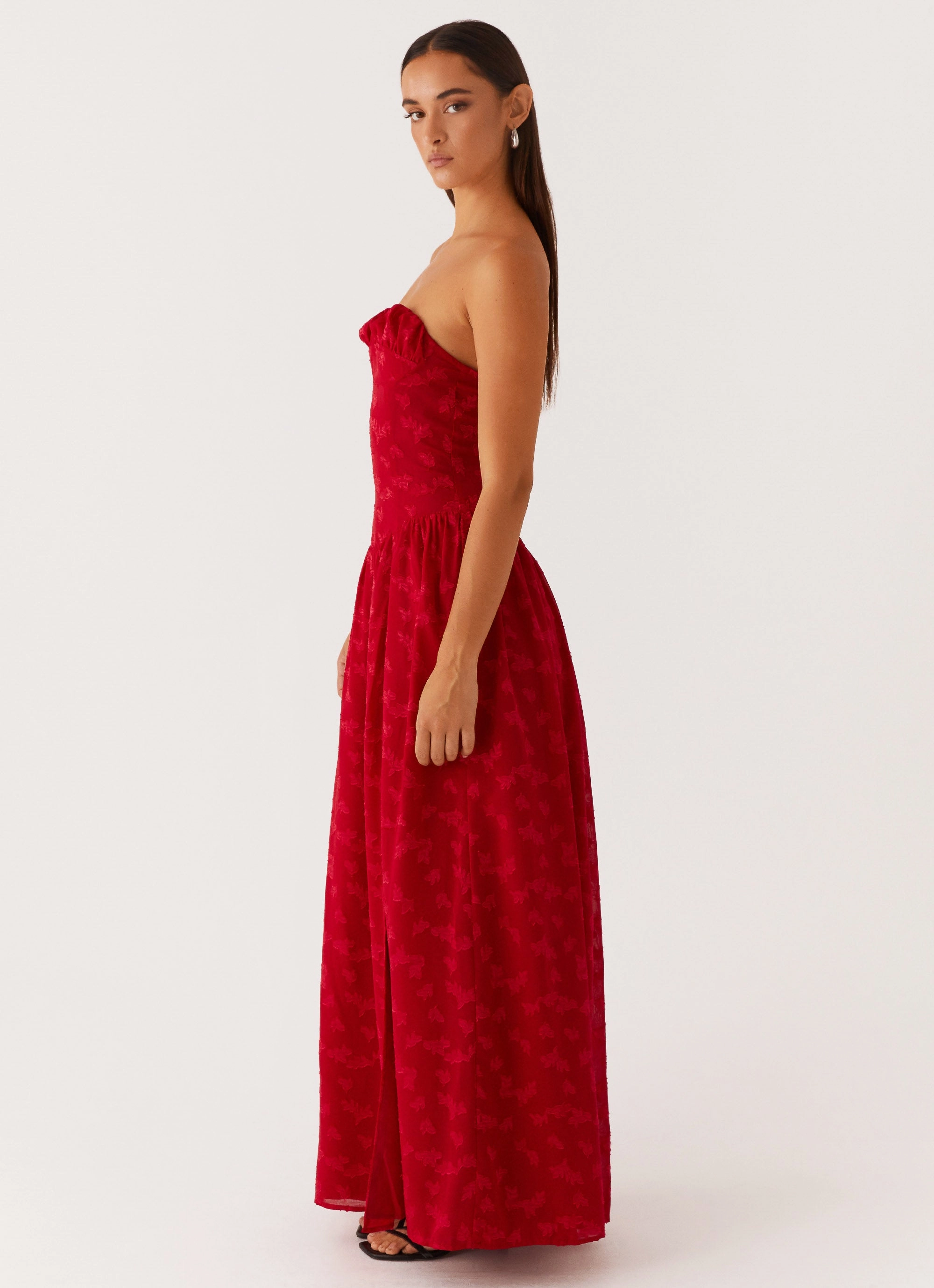 Back-Zip Adira Maxi Dress - Red