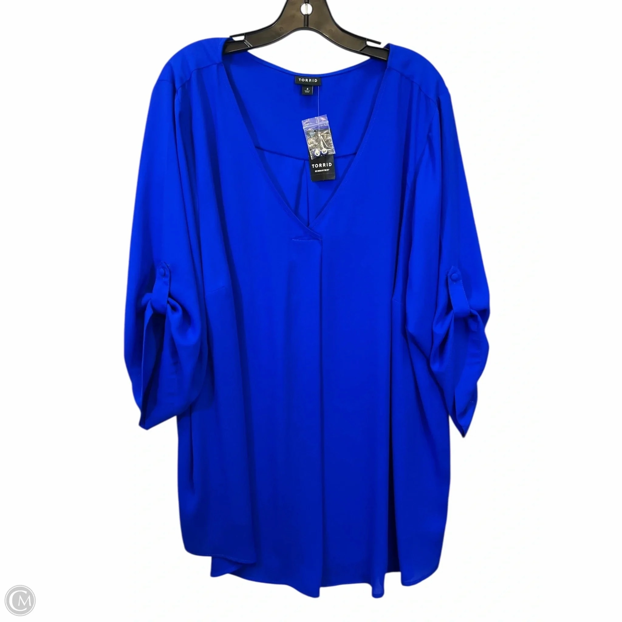 Top Short Sleeve By Torrid In Blue, Size: 4x Perfect for Layering Pocket Reinforcement