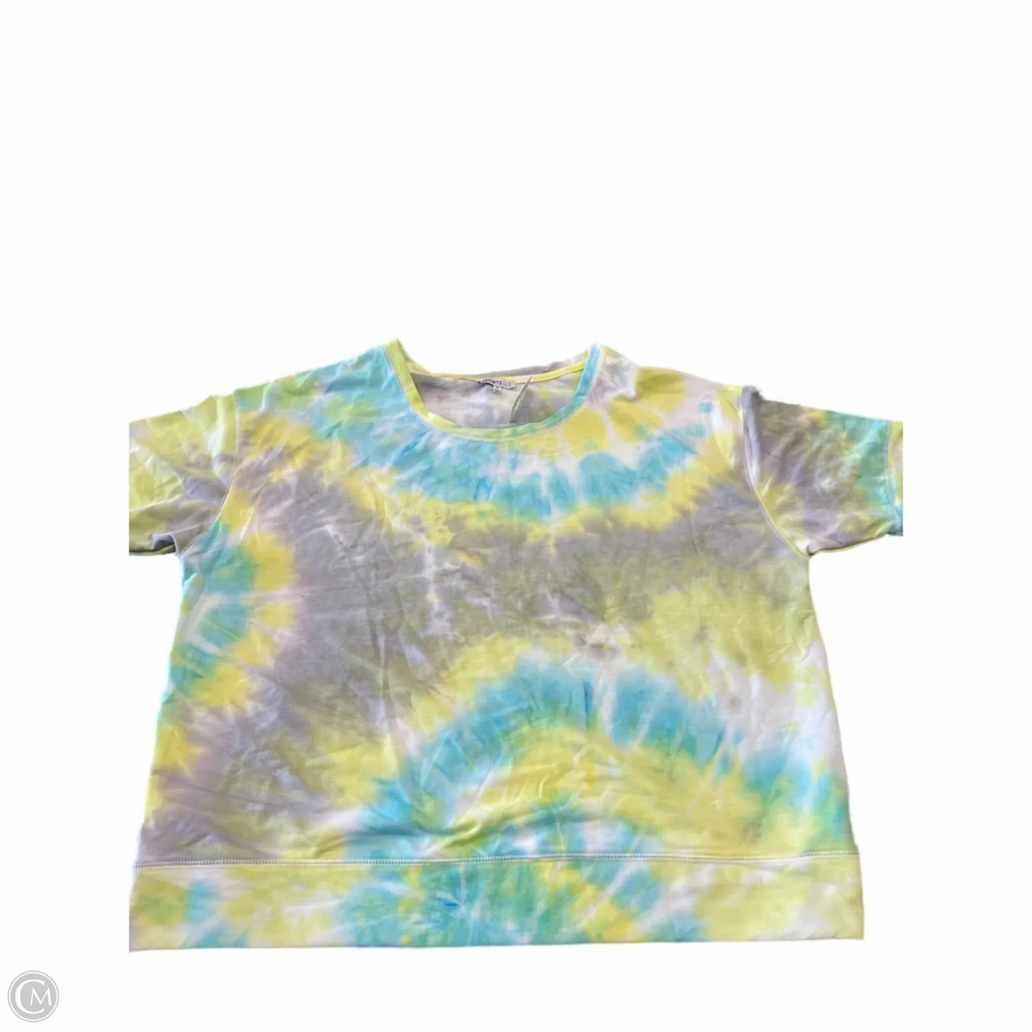 Top Short Sleeve By Cme In Tie Dye Print, Size: 1x Trendy Piece Pocket Detailing