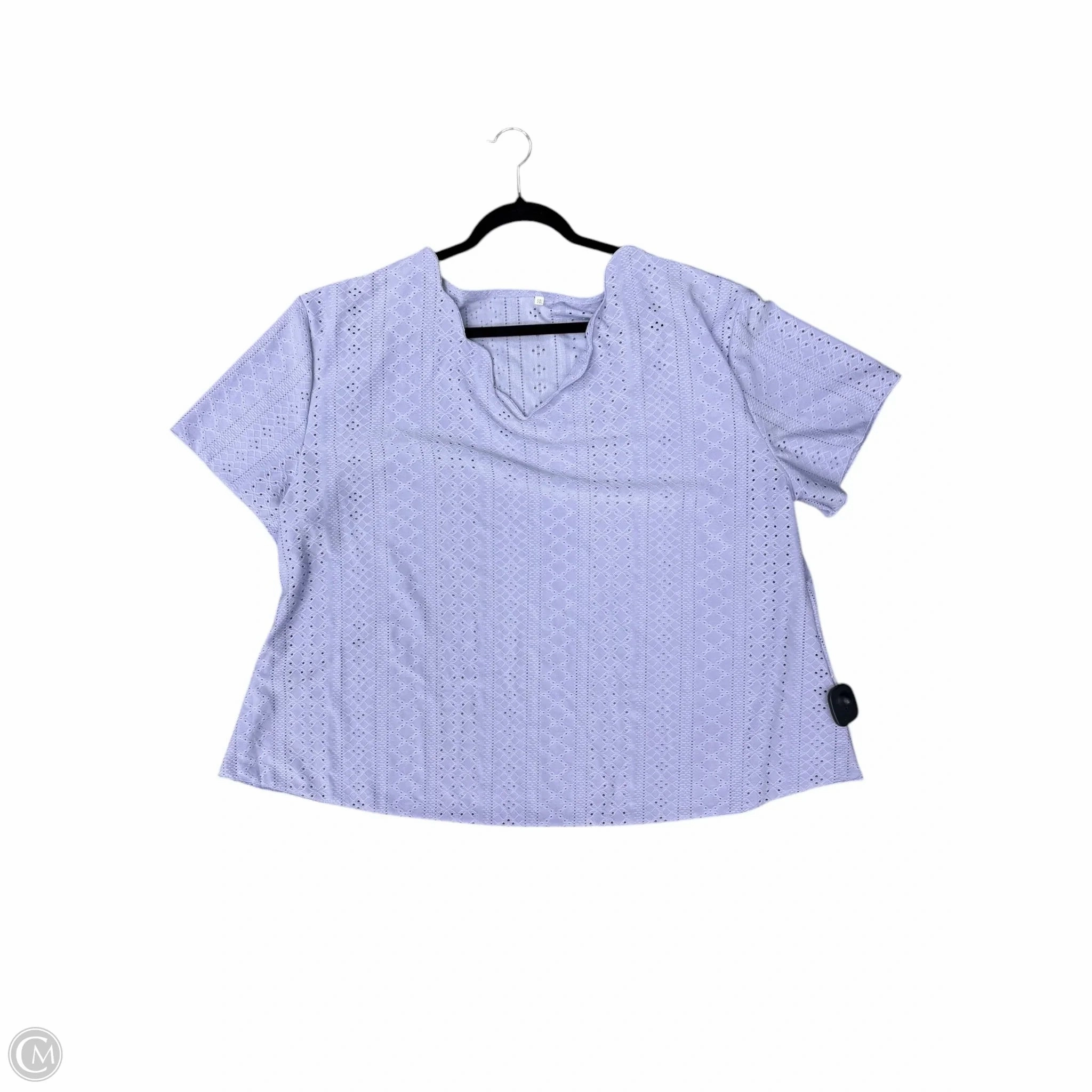 Chilly Style Top Short Sleeve By Cme In Purple, Size: 4x