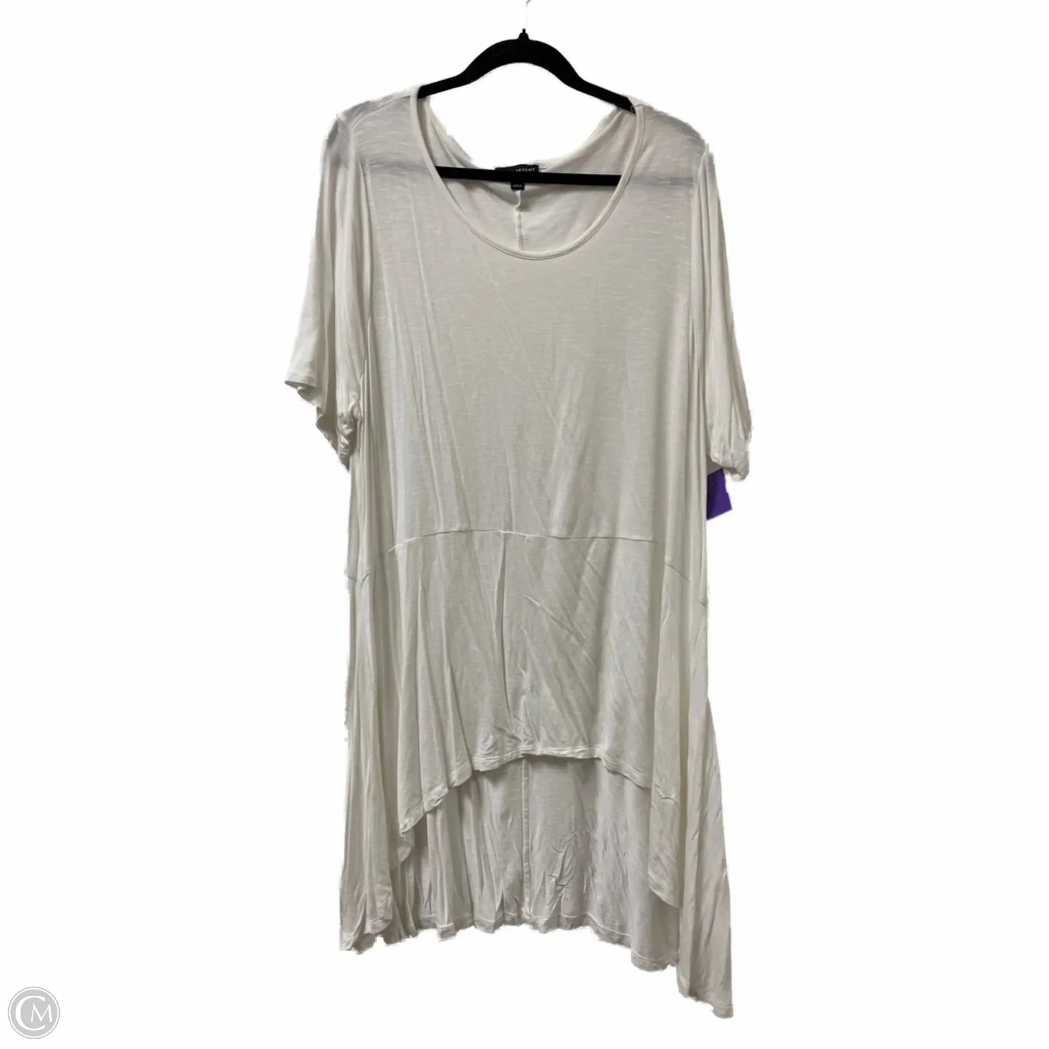 Top Short Sleeve By Lane Bryant In White, Size: 2x Soft Material