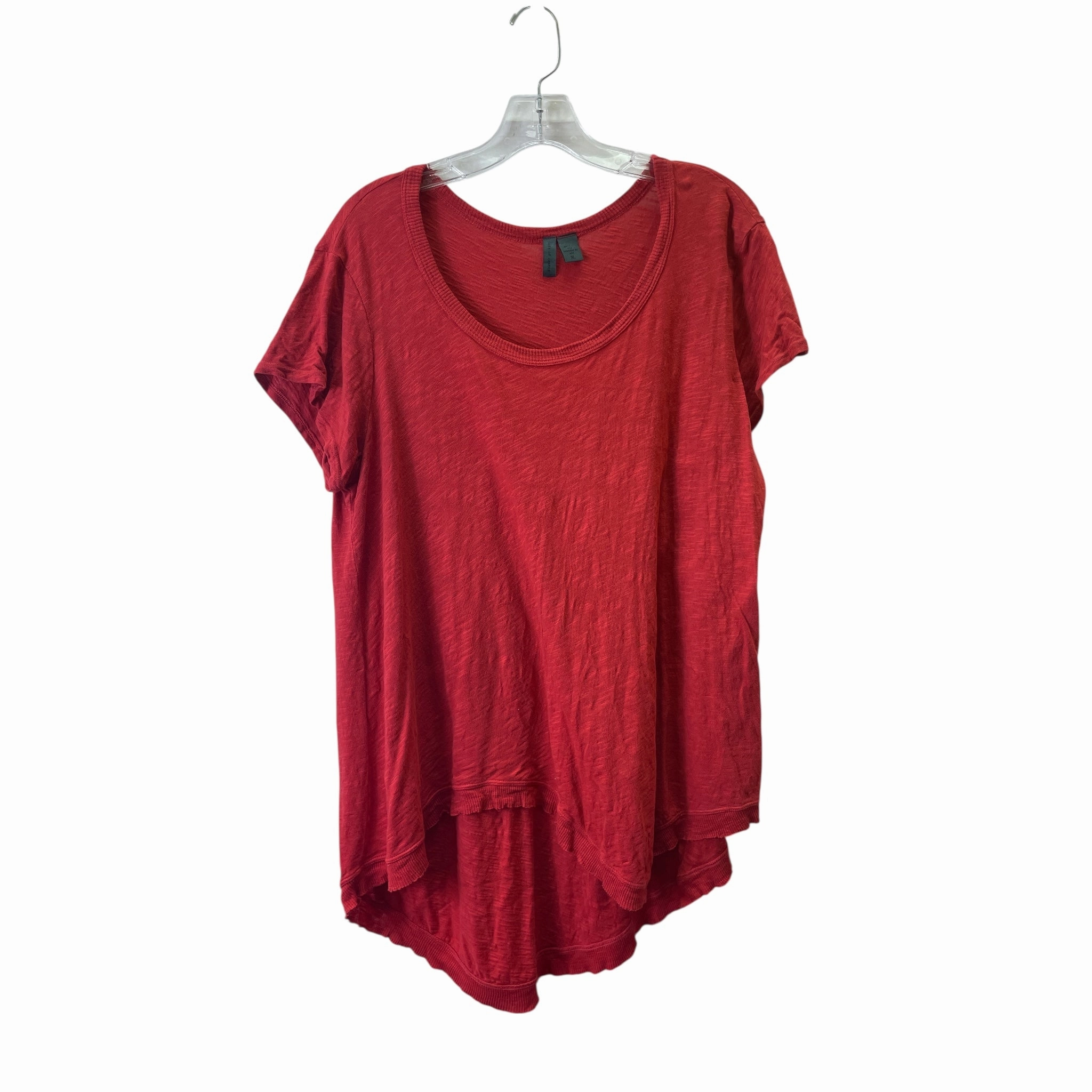 Pocket Design Top Ss Basic By Left Of Center In Red, Size:Xl