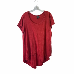 Pocket Design Top Ss Basic By Left Of Center In Red, Size:Xl