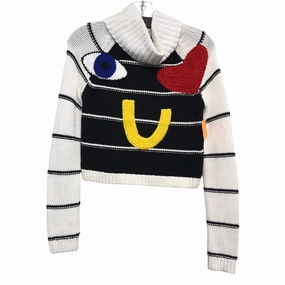 Sweater Designer By Alice   Olivia In Multi, Size:Xs Relax Fit Design Versatile Knit