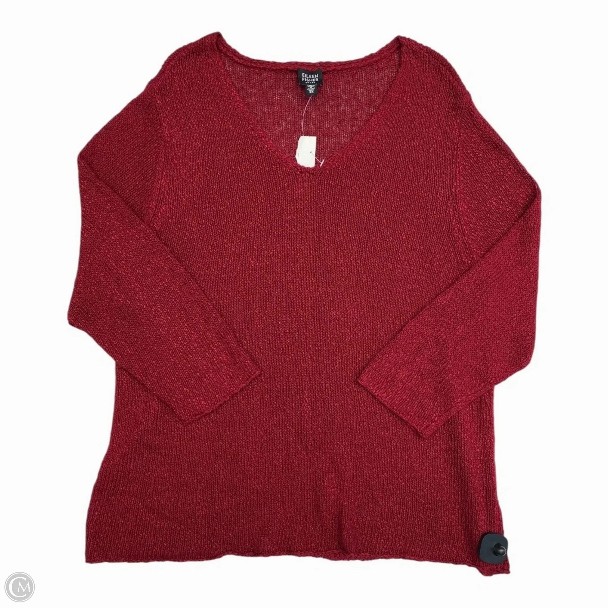 Sweater Designer By Eileen Fisher In Red, Size: 3x Active Fit Quick Wear