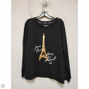Sweater Designer By Karl Lagerfeld In Black & Gold, Size: L Eco Friendly Knitwear Casual Wear Fit