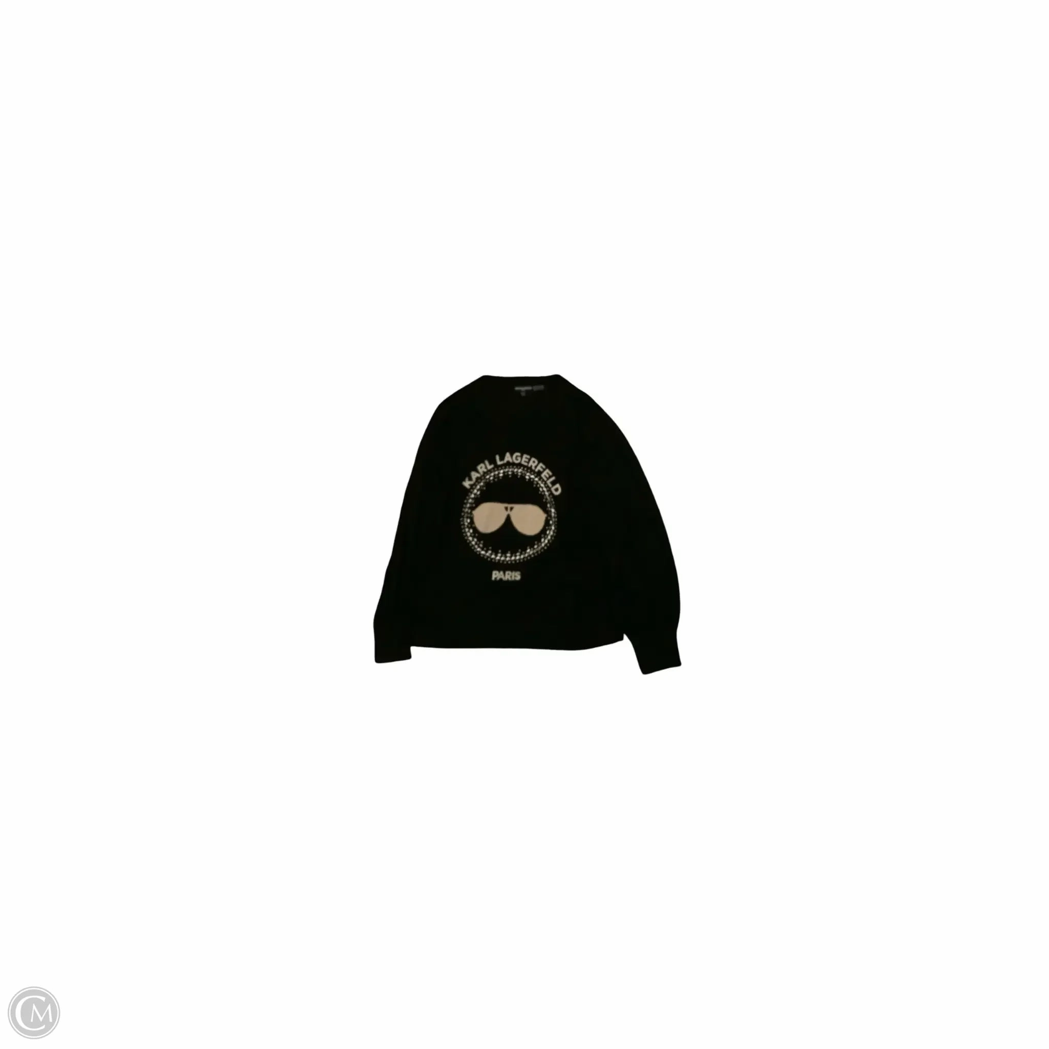 Comfort Flex Sweater Designer By Karl Lagerfeld In Black, Size: L