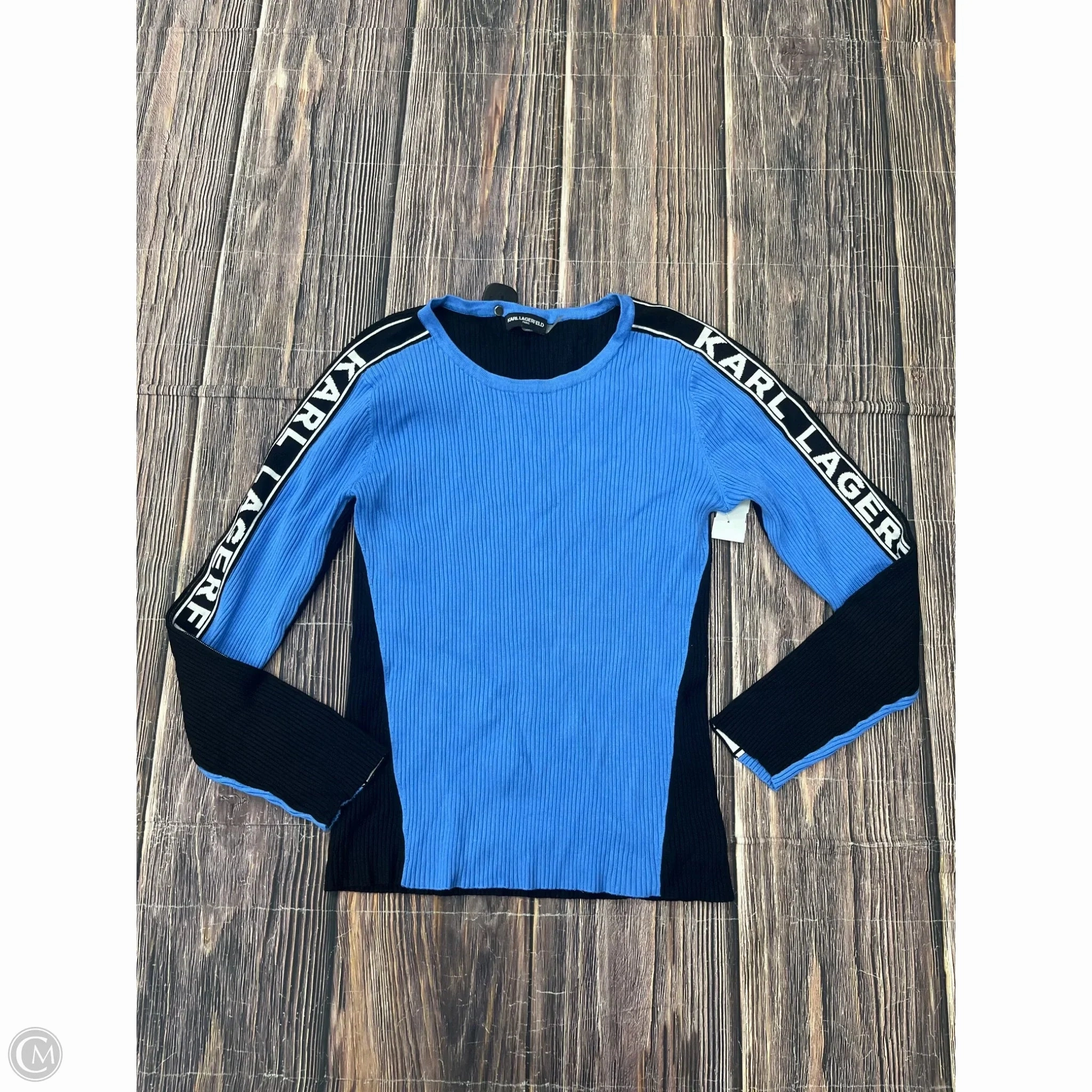 Sport Flex Wear Sweater Designer By Karl Lagerfeld In Blue, Size: Xl