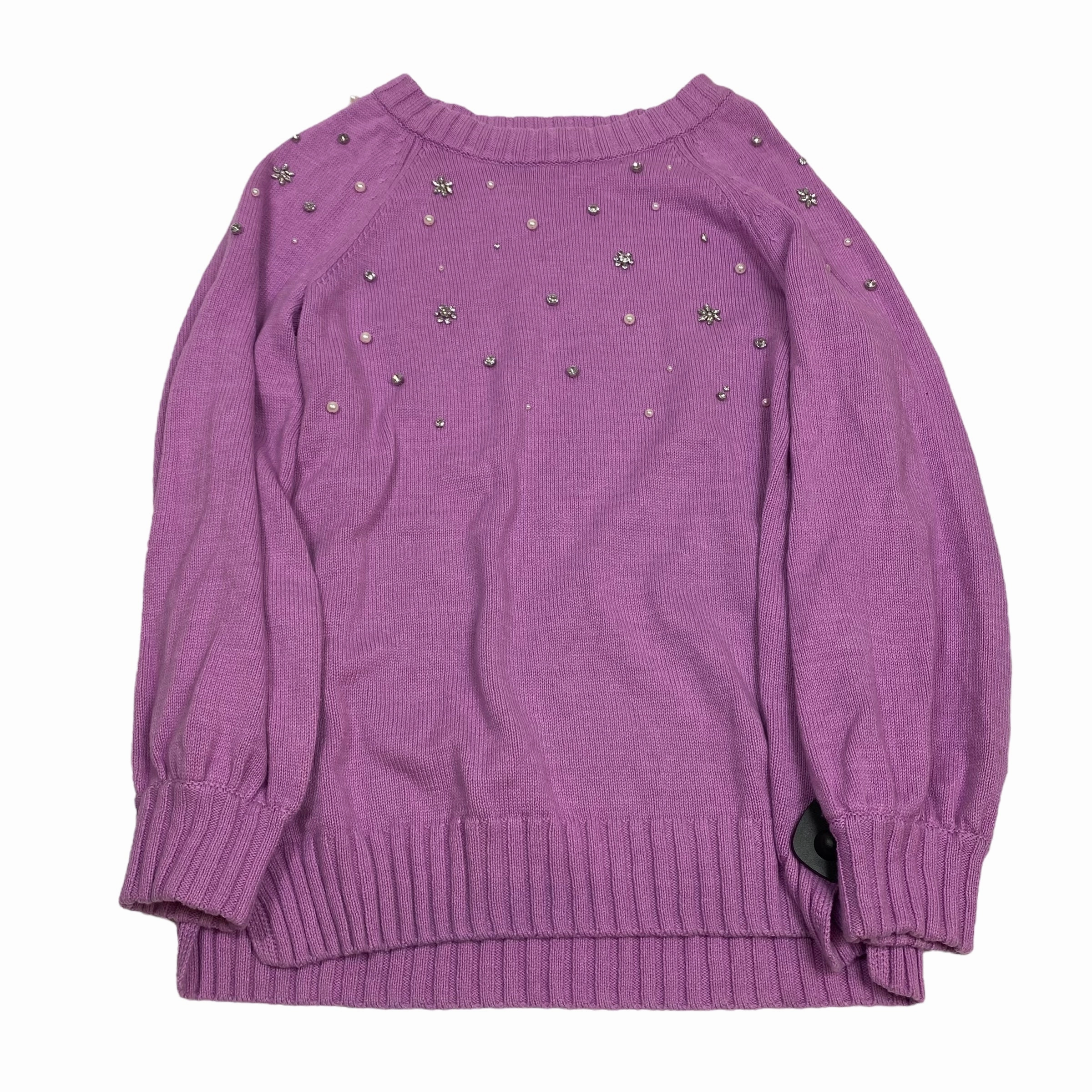 Sweater Designer By Karl Lagerfeld In Purple, Size:M Hypoallergenic Lining