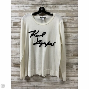 Cold Day Look Cozy Everyday Sweater Designer By Karl Lagerfeld In White, Size: Xl