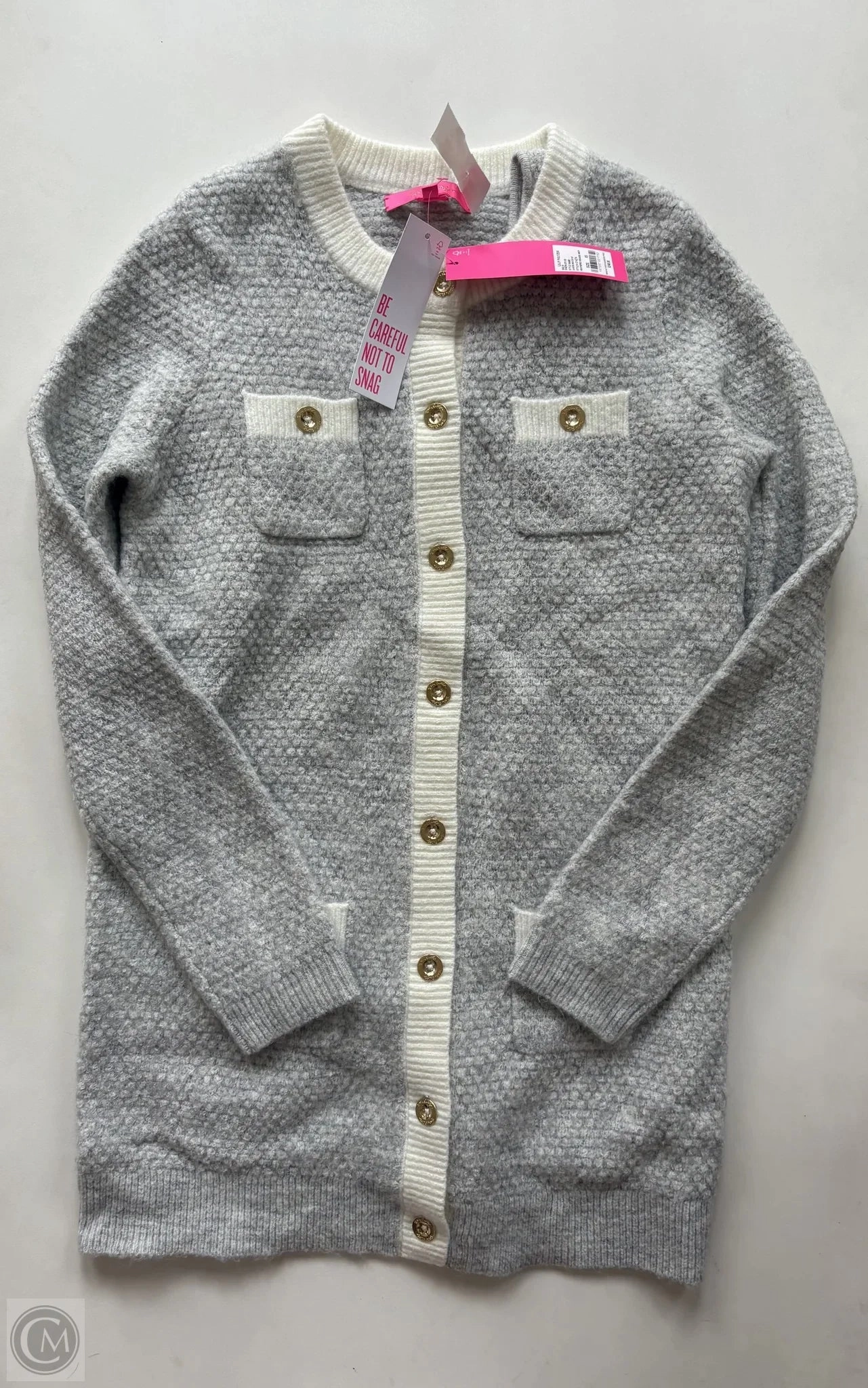Anti Snag Fabric Quick Comfort Wear Sweater Designer By Lilly Pulitzer In Grey, Size: Xs