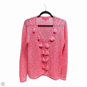 Sweater Designer By Lilly Pulitzer In Pink, Size: L Knitted Layering Flexible Fabric