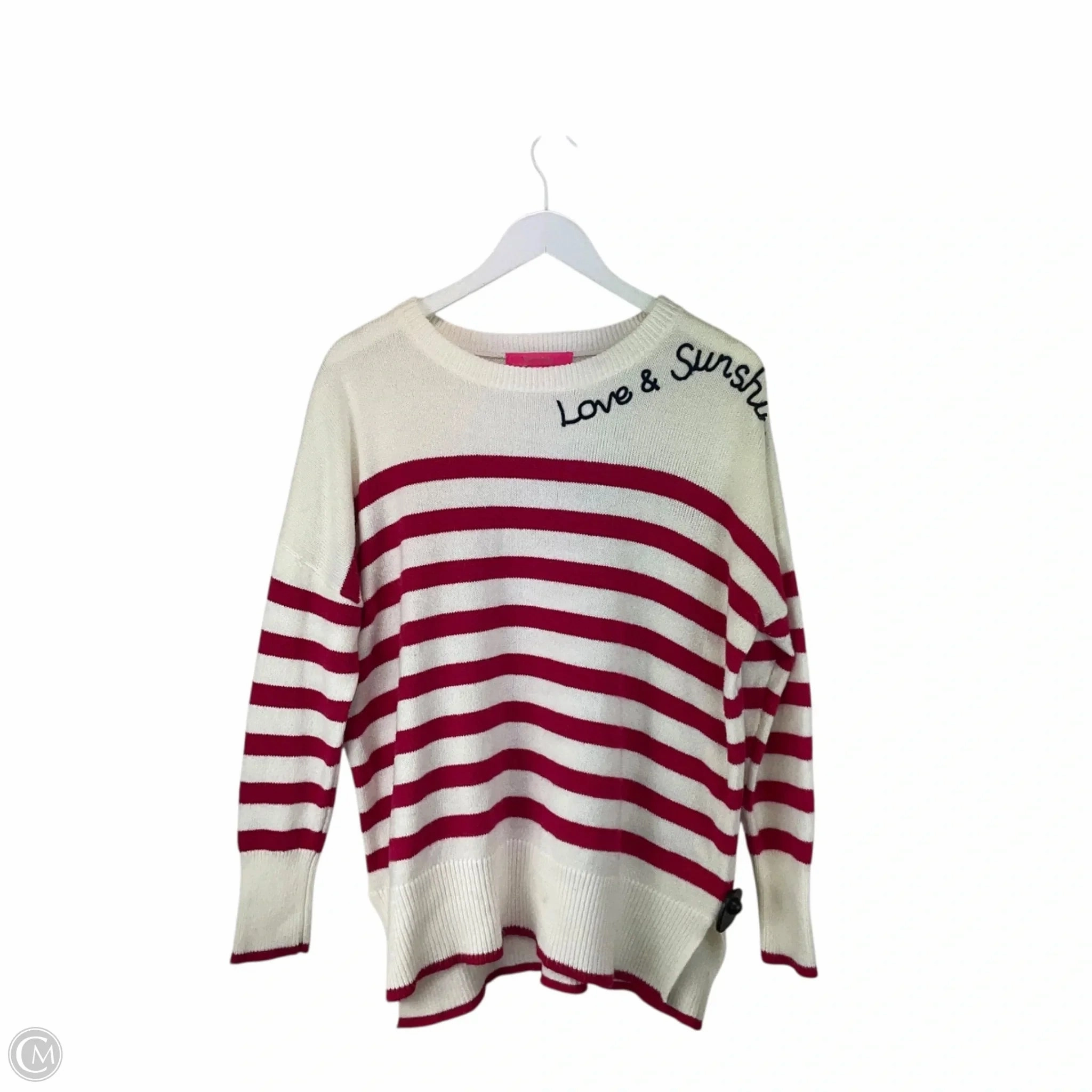 Casual Knit Wear Cozy Stretch Sweater Designer By Lilly Pulitzer In Striped Pattern, Size: L
