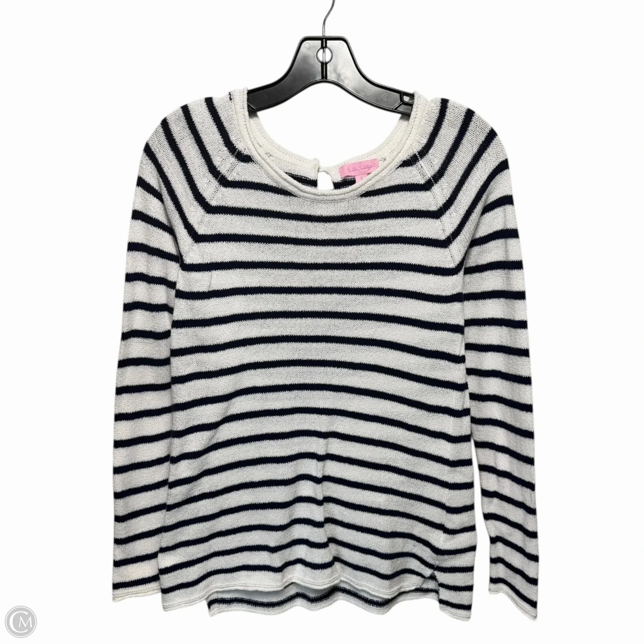 Chilly Comfort Look Hypoallergenic Yarn Construction Sweater Designer By Lilly Pulitzer In Striped Pattern, Size: S