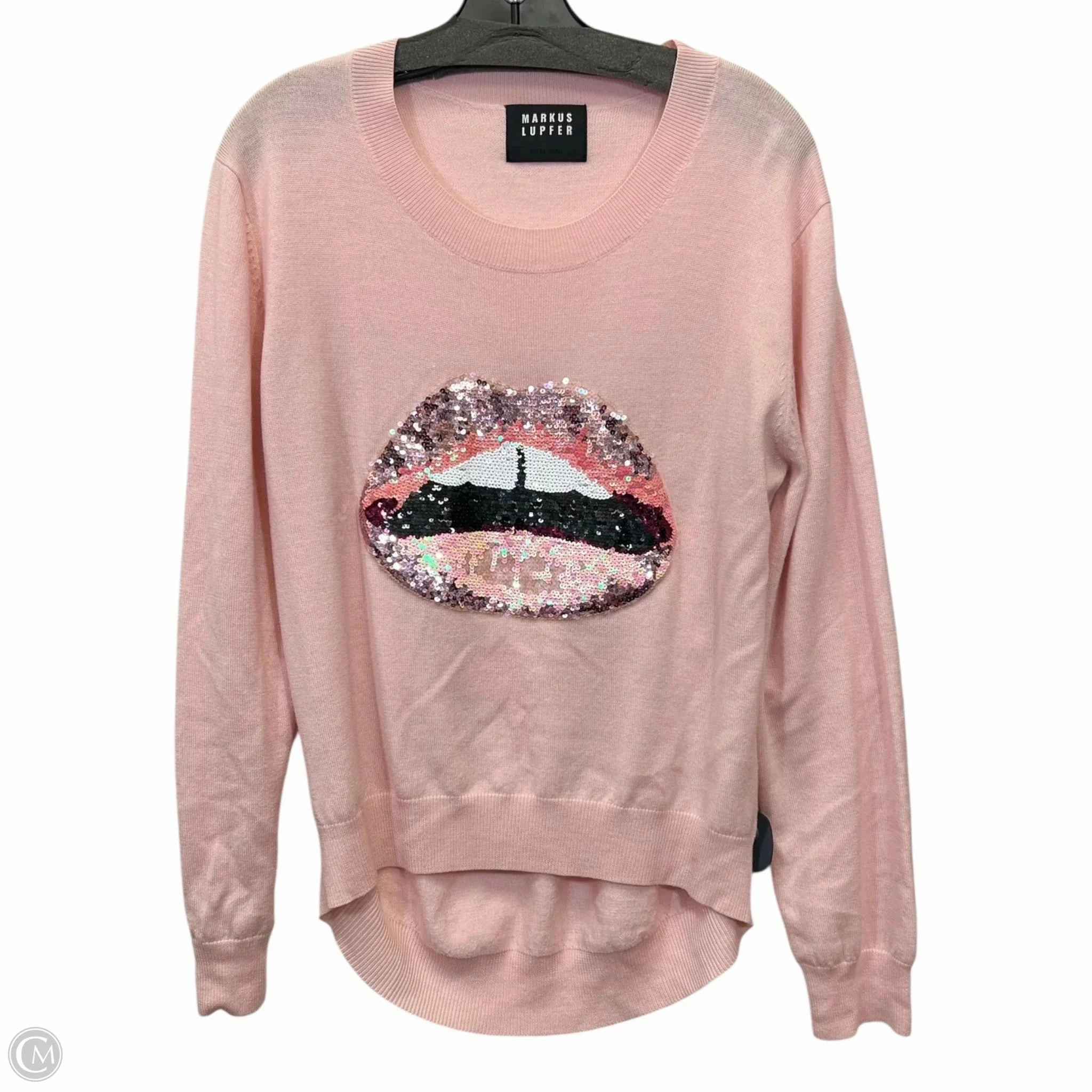 Knit Look Outdoor Fit Sweater Designer By Markus Lupfer In Pink, Size: Xs