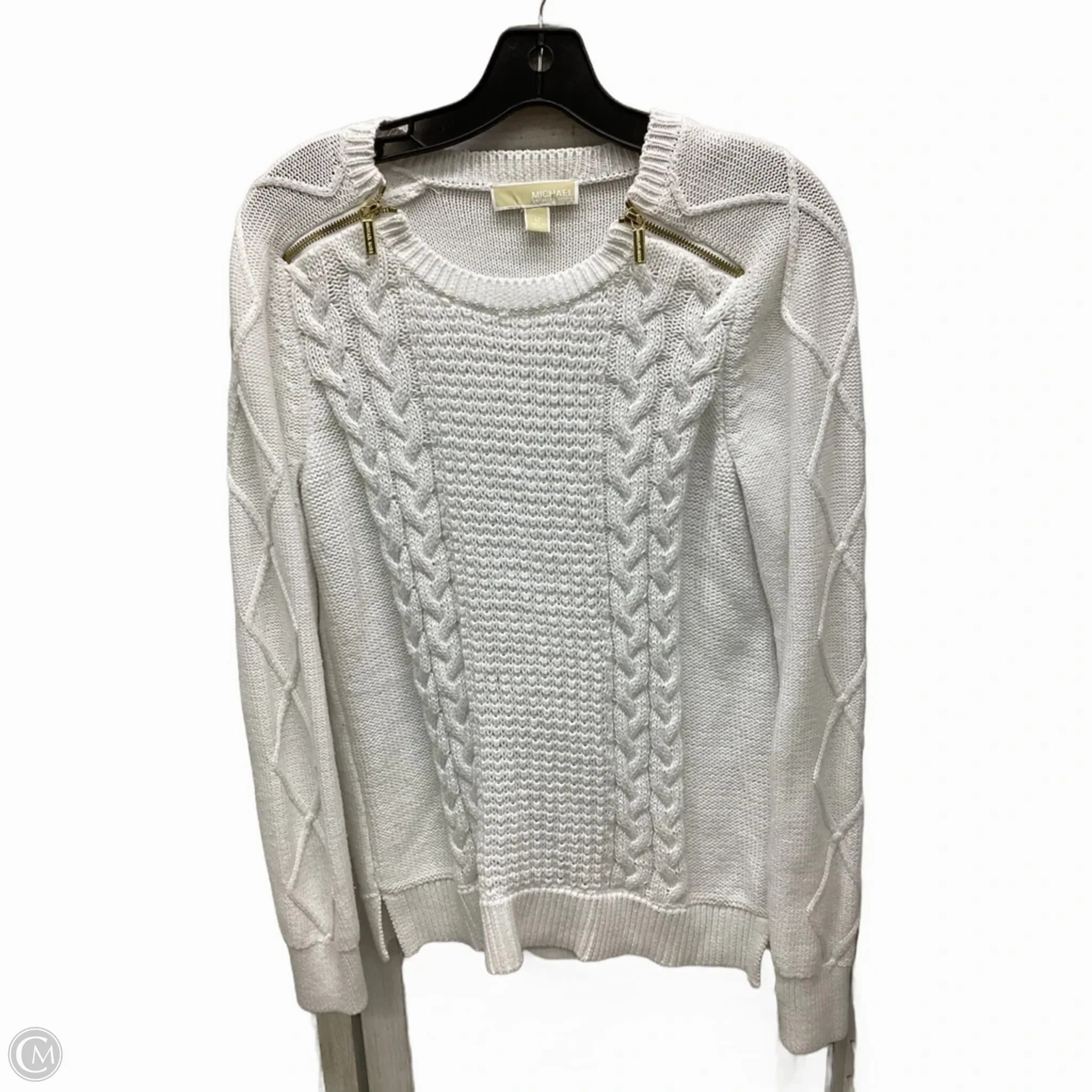 Sporty Fit elastic waistband Sweater Designer By Michael Kors In White, Size: M
