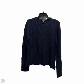 Sweater Luxury Designer By St John Collection In Black & Blue, Size: L Soft Comfort Fit