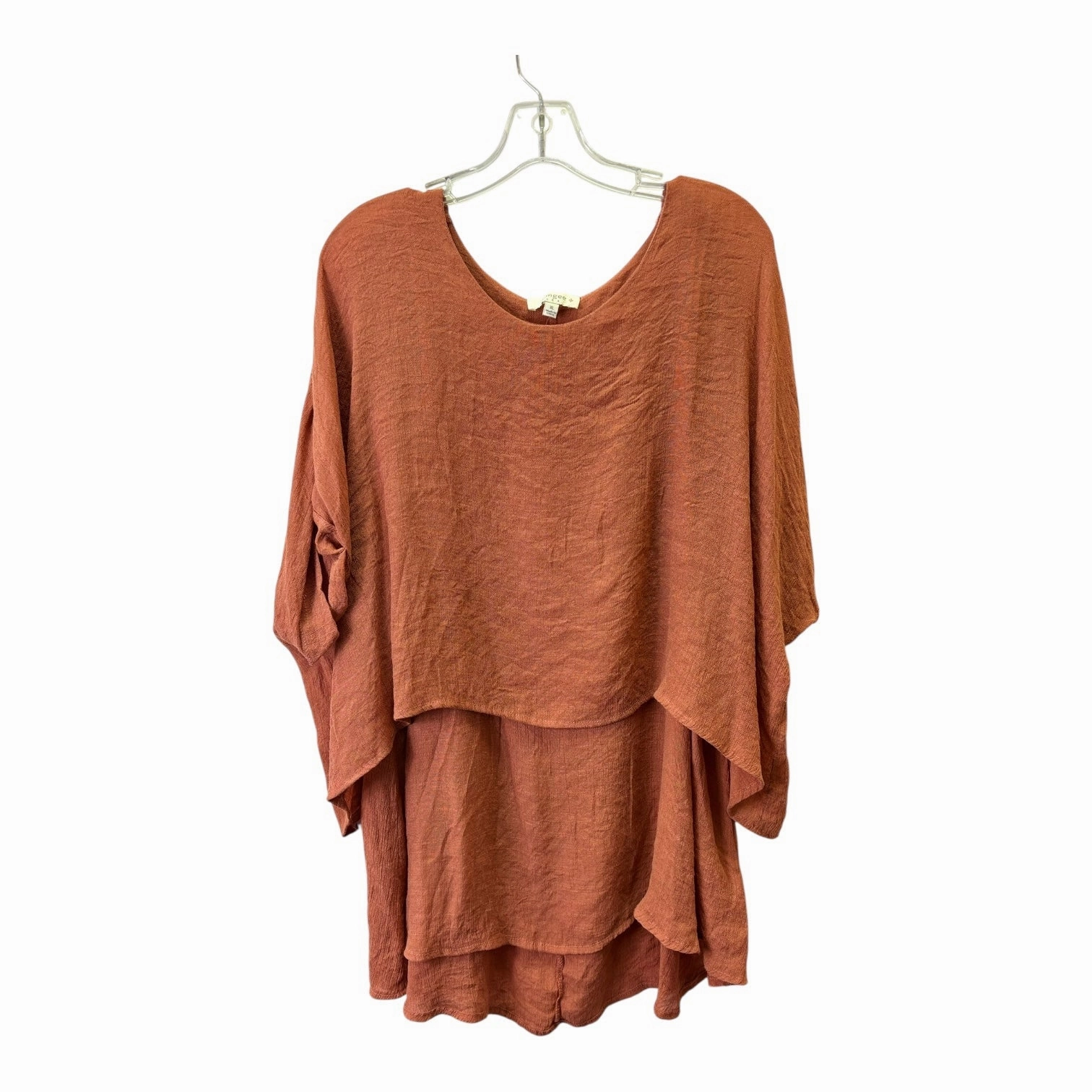 UV Protective Coating Classic Outfit Style Top Ss By Umgee In Tan, Size:Xl