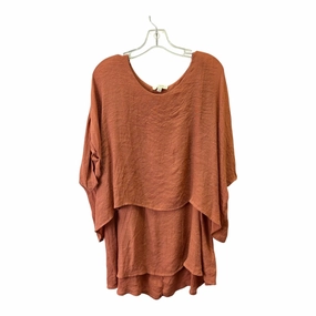 UV Protective Coating Classic Outfit Style Top Ss By Umgee In Tan, Size:Xl