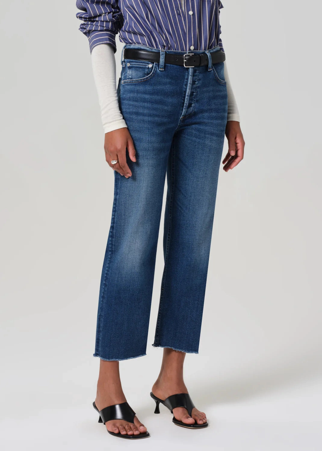 Belt Loop Reinforcement Minimalist Pocket Design Citizens of Humanity Palma Straight in Ambry