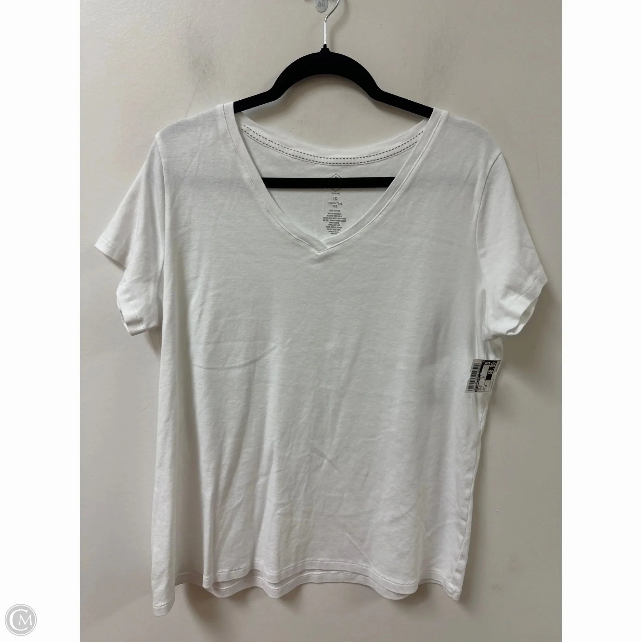 Cozy Fit Design Versatile Comfort Style Top Short Sleeve By St Johns Bay In White, Size: 1x