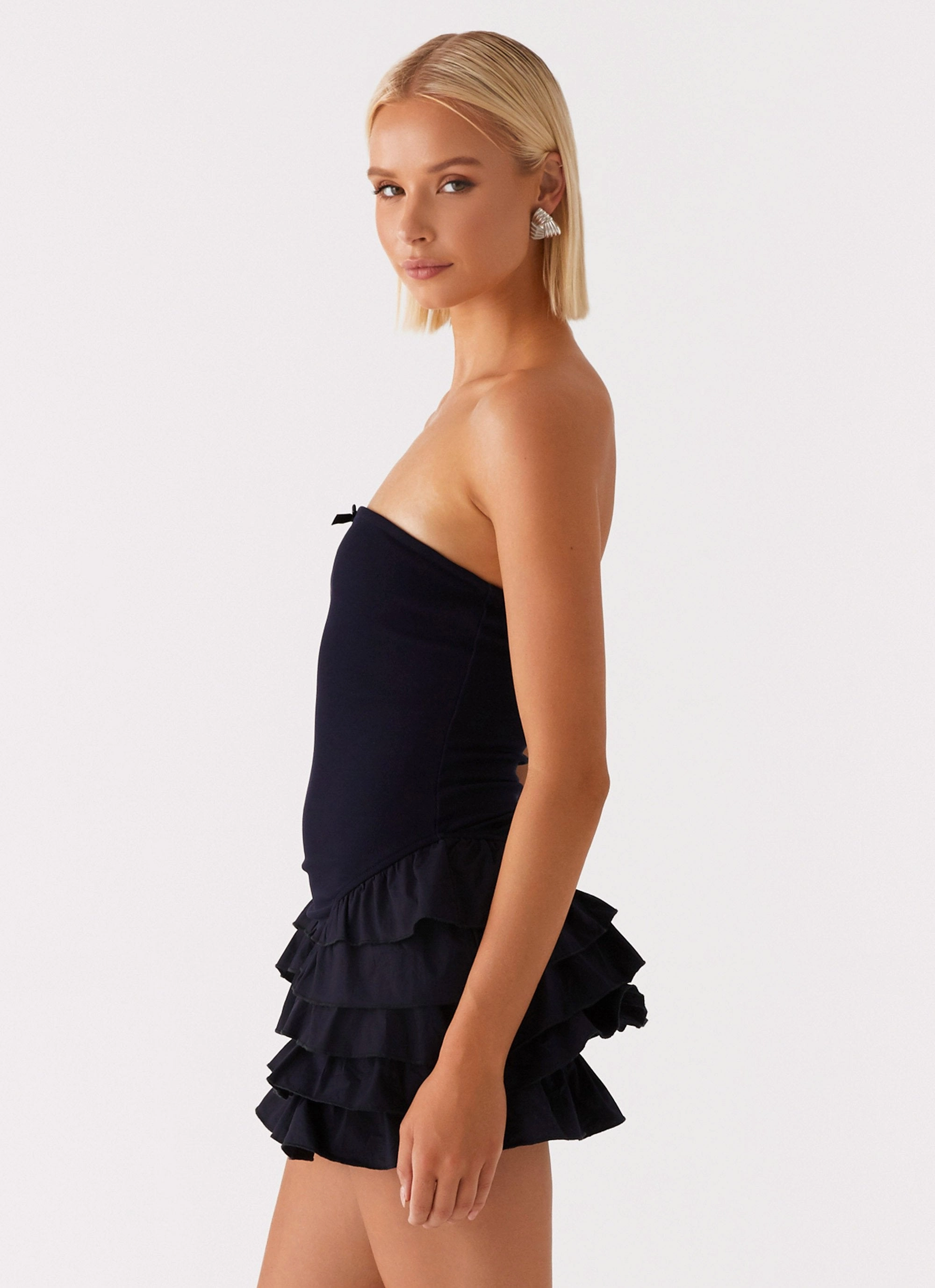 Rhinestone-Detail All Season Tamay Mini Dress - Navy