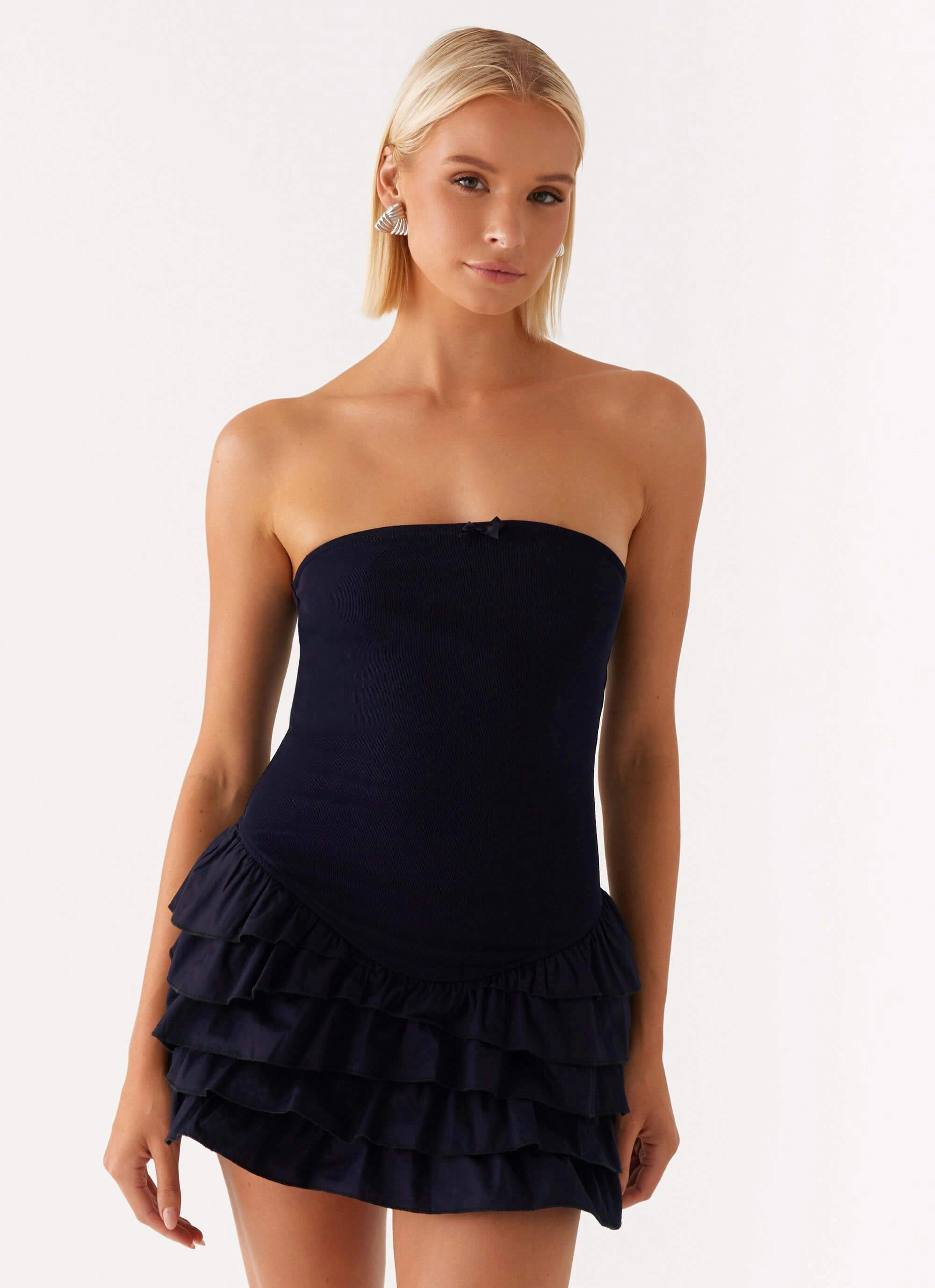 Back Glow Dress-Up Style Tamay Mini Dress - Navy