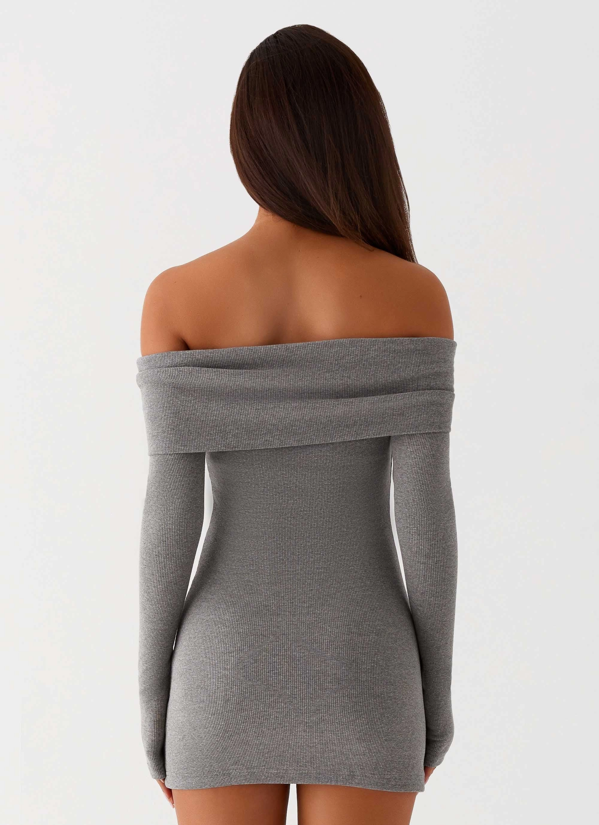 Tanzia Knit Mini Dress - Charcoal Classic Layer Polished Look