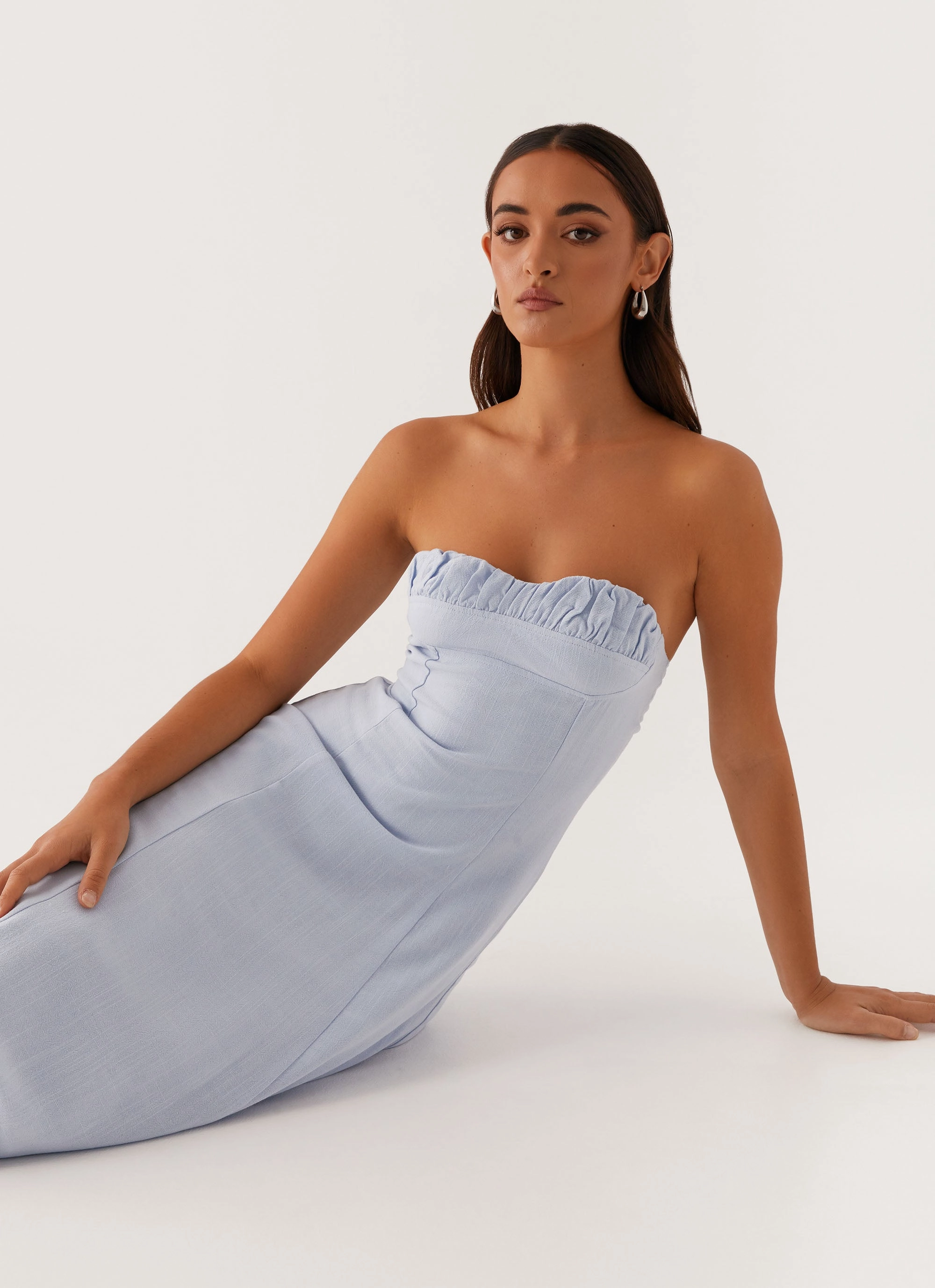 Travel Light Tayla Linen Maxi Dress - Blue