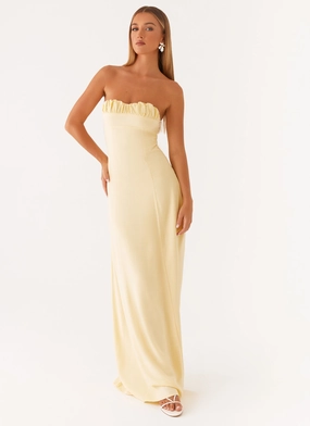 Casual Style Wear Breezy Fit Tayla Linen Maxi Dress - Yellow