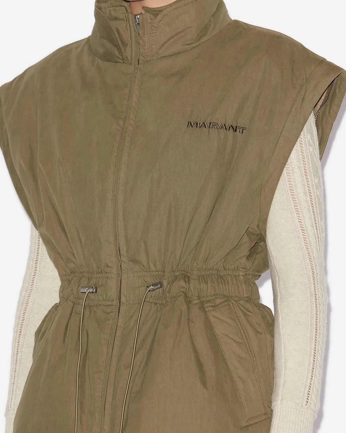 AbrasionResistantSurface Reinforced Stitching Marant Etoile Dastyni Coat in Khaki
