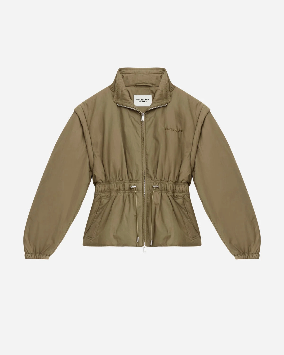 Marant Etoile Dastyni Coat in Khaki BondedZipperGuards Clean Minimal Look