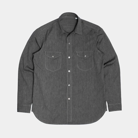 Polo Style Teardrop Work Shirt Salt & Pepper