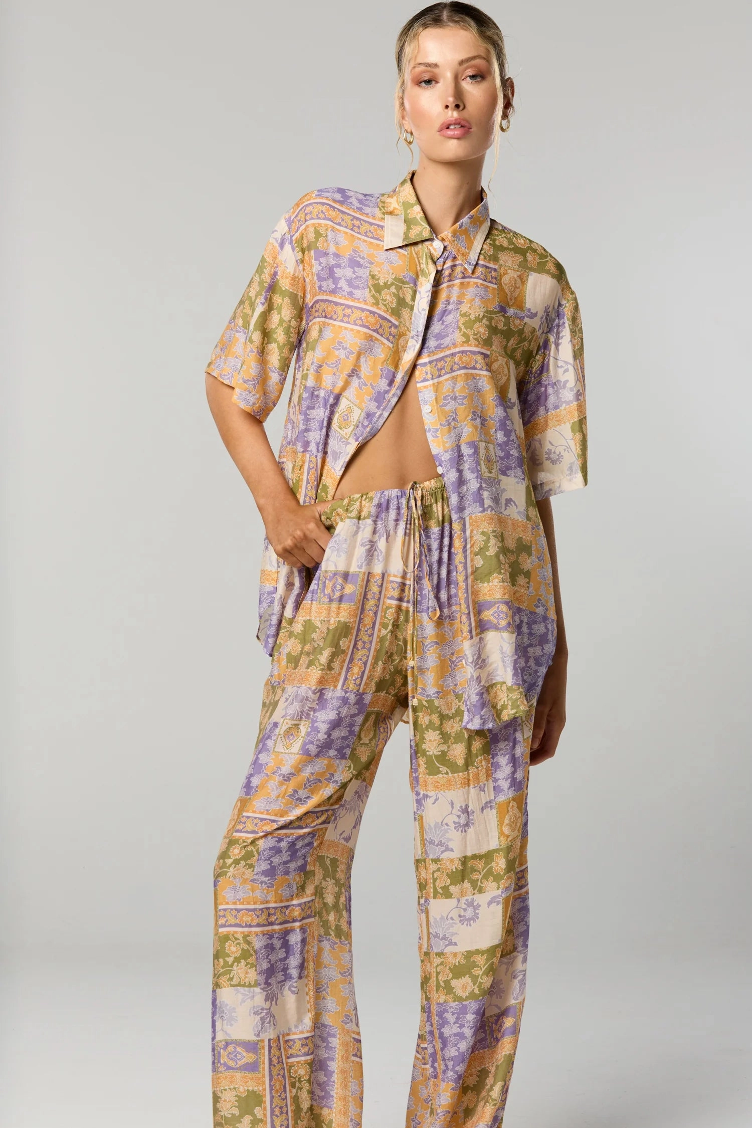 Billie Patchwork Floral Print Shirt Airflow Optimized Weave