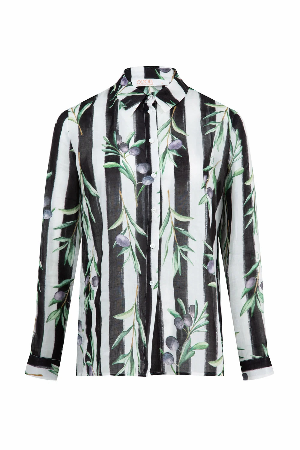 Easy Breezy Black Striped Olive Print Shirt AntiPilling Surface Reflective Trim Details